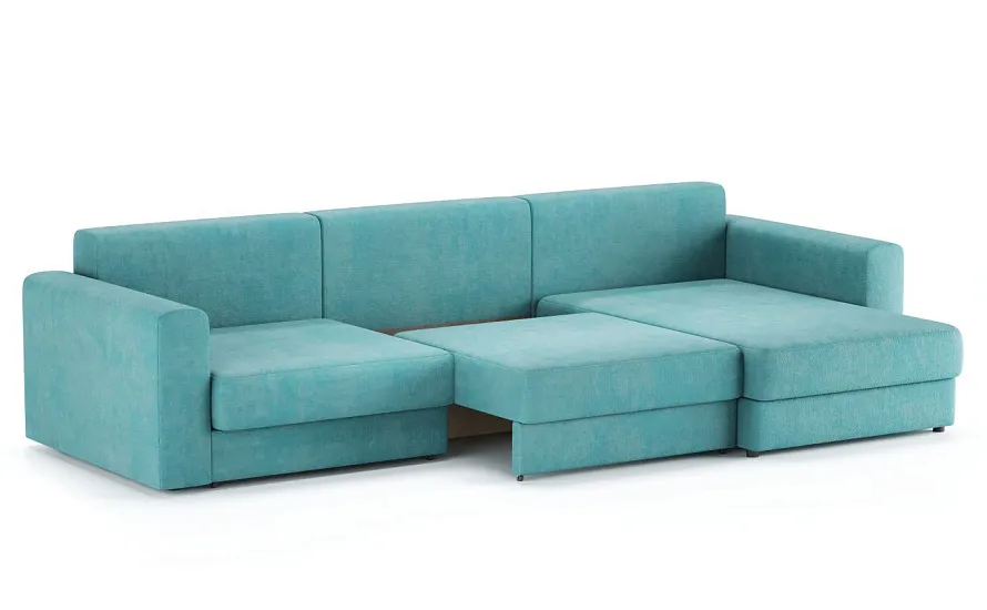 Диван угловой Ларсон 3М Nordic 71 аквамарин - 5